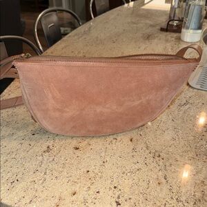 The Sak Tess large sling tan suede crossbody bag
